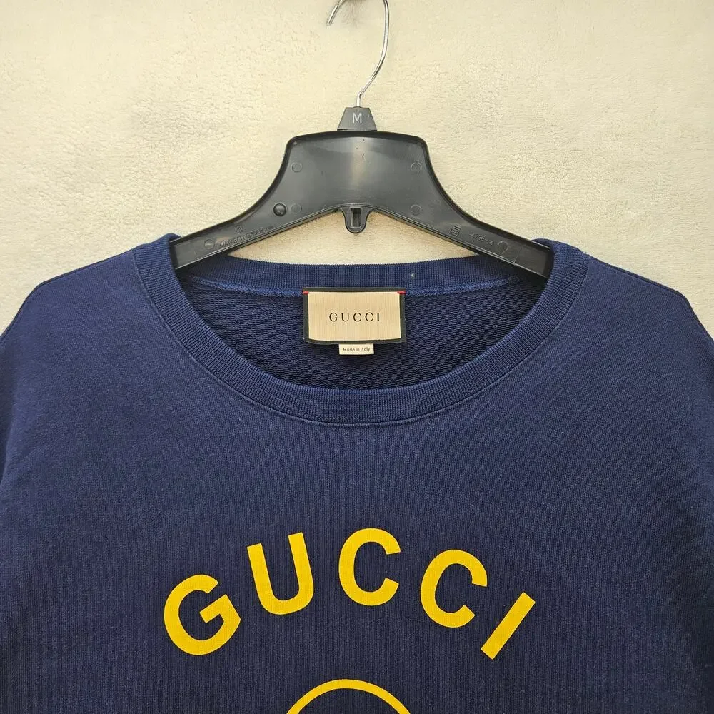 GUCCI MEN'S XL MADE IN ITALY BLUE CREWNECK SWEATSHIRT WORN TWICE
